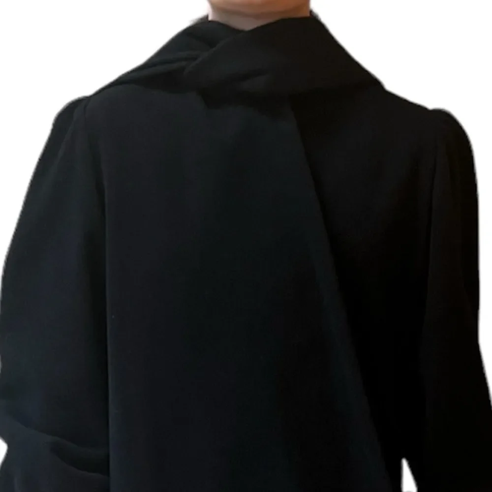 Vintage 1950’s Anglo Fabrics Black Wool Swing Coat - Picture 5 of 16